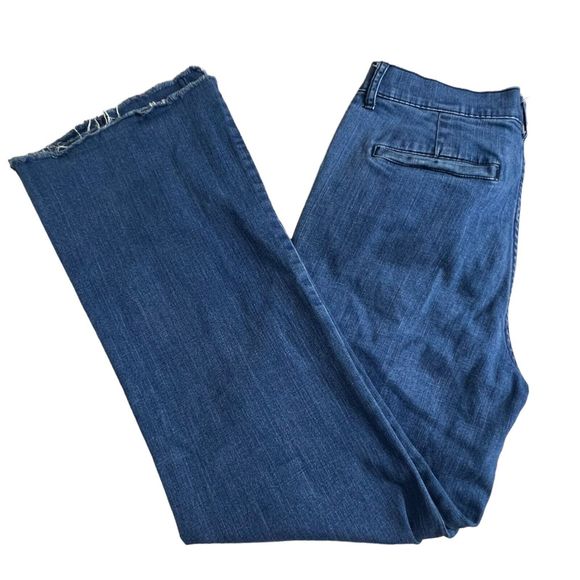 Ella Moss Womens Cypress Two Tone‎ Dark Wash High Rise Wide Leg Trouser Jeans 29 - Picture 1 of 9
